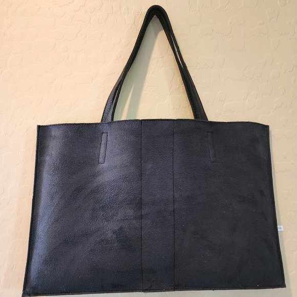 Vince Camuto Black Vegan Leather Purse Luck Tote Computer Shoulder Bag - Picture 7 of 15